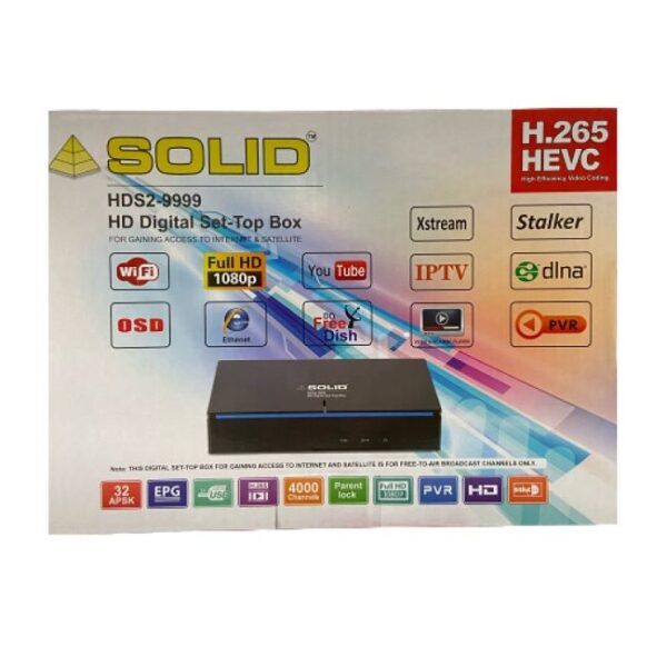 SOLID HDS2-9999 H.265 HEVC DVB-S2 FullHD Digital Set-Top Box